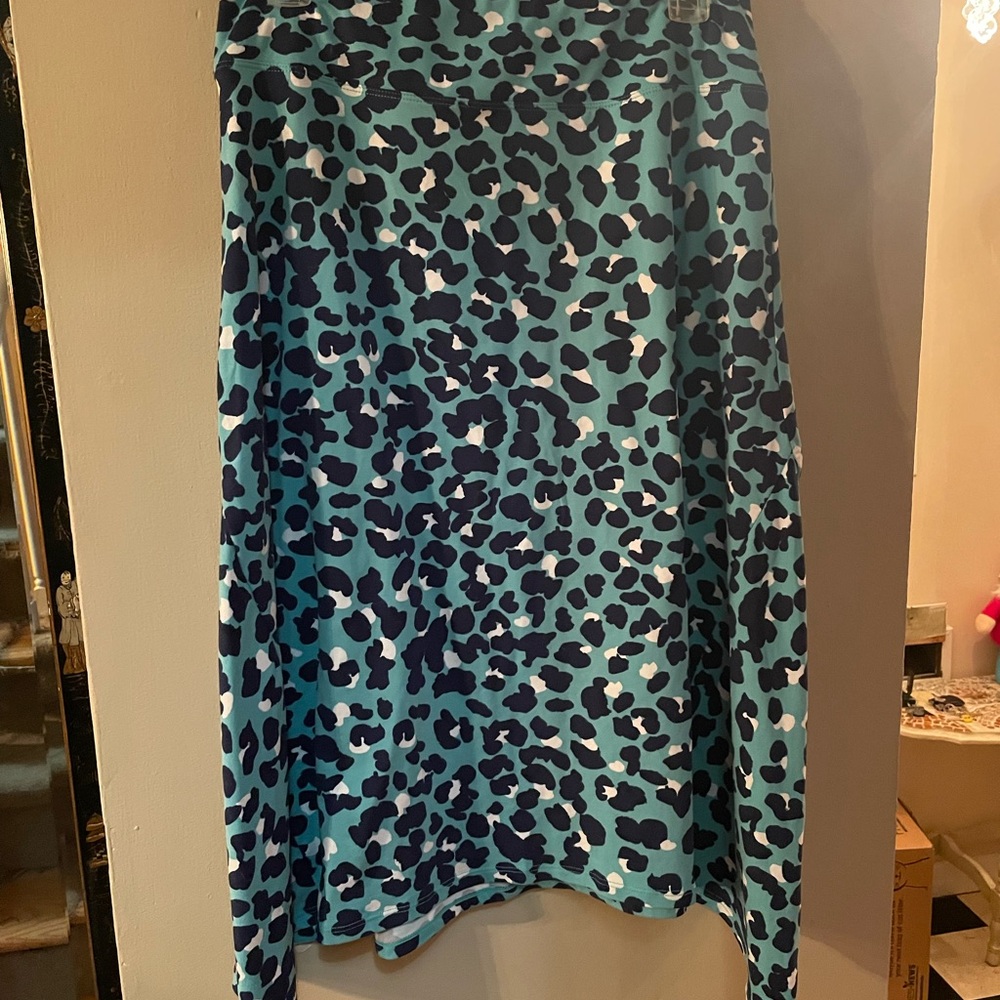 Cuddl Duds Teal and black Leopard Print skirt